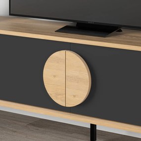 Tavolo TV in rovere nero e naturale 180x51 cm Vae - Marckeric