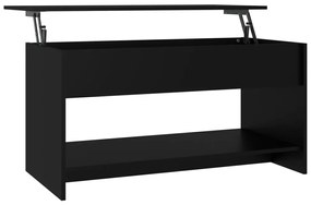 Tavolino da salotto nero 102x50x52,5 cm in legno multistrato