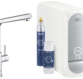 Kit rubinetto e filtro acqua sottolavello  GROHE  sistema filtrazione Blue Home bocca L cr, antiodore/antisapore