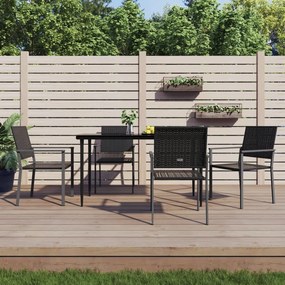 Sedie da giardino 4 pz nere 54x62,5x89 cm in polyrattan