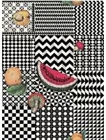 Cole & Son Carta da parati Frutta e Geometrico - Black/ White/ Multi