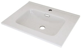 Lavabo d'appoggio rettangolare New L 61 x H 1.8 x P 46 cm in ceramica bianco