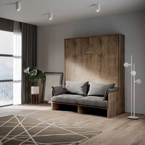 Letto matrimoniale a scomparsa 160 cm Noce KENTARO SOFŔ