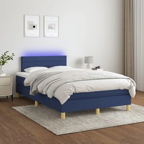 Letto A Molle Con Materasso E Led Blu 120x200cm İn Tessuto /