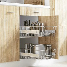 Cestelli İn Filo Metallico Estraibili 2 Pz Argento 45 Cm /