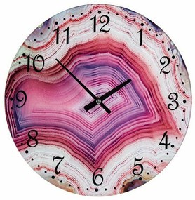 Orologio da Parete Marmo Rosa Cristallo 30 x 4 x 30 cm (4 Unità)