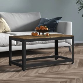 Tavolino Salotto Marrone Scuro E Nero 90x45x45cm İn Mdf E Ferro /