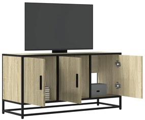 Mobile Tv Rovere Sonoma 100x35x50 Cm Legno Multistrato Metallo /