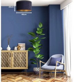 Duolla - Plafoniera ROLLER 1xE27/15W/230V diametro 40 cm blu/oro