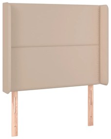 Testiera ad orecchio cappuccino 83x16x118/128 cm in similpelle