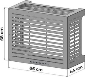 Copricondizionatore Copertura per Climatizzatore 86x44x68 cm Linear M in Alluminio Bianco...