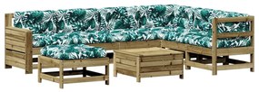 Set divani da giardino 8pz con cuscini legno impregnato di pino