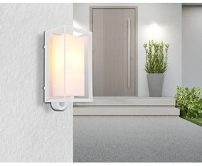 Globo 31982WS - Applique da esterno con sensore LOGANA 1xE27/60W/230V IP44 bianco