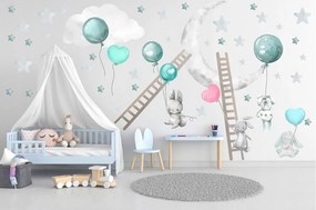 Simpatico adesivo da parete per bambini Cielo notturno allegro 60 x 120 cm