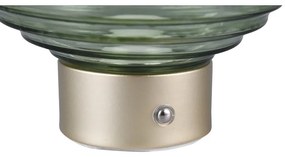 Lampada da tavolo LED dimmerabile in verde e oro con paralume in vetro (altezza 14,5 cm) Earl - Trio