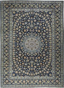 Kashan Tappeto 320x430 Blu (Iran) Annodato A Mano