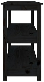 Tavolo Consolle Nero 110x40x74 cm in Legno Massello di Pino