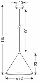 Lampada a sospensione marrone con paralume in metallo ø 32 cm Dunca - Candellux Lighting