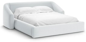 Letto matrimoniale imbottito grigio chiaro con contenitore con rete inclusa 180x200 cm Campi – Cosmopolitan Design