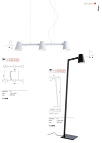 Redo 01-1556 - Lampada da terra MINGO 1xE27/42W/230V bianca