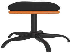 Poggiapiedi nero 60x60x36 cm in tessuto e similpelle