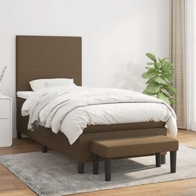 Giroletto A Molle Con Materasso Marrone Scuro 80x200 Cm Tessuto /