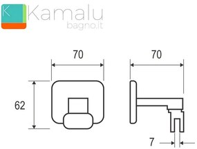 Kamalu - Kit supporto specchio o vetro in ottone KSS-100