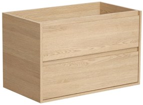 Mobile sotto lavabo sospeso 80 cm Placcatura rovere - MILIPAM