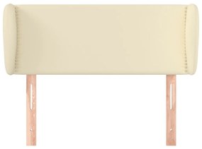 Testiera ad orecchio crema 103x23x78/88 cm in similpelle