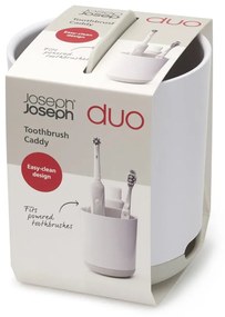 Bicchiere di plastica bianco per spazzolini da denti Duo - Joseph Joseph