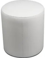 Pouf Poggiapiedi 40x44 cm in Similpelle Avalli Cilindro Bianco