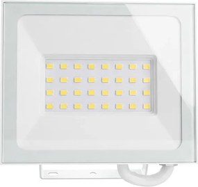 Faro LED 30W IP65 in Alluminio Bianco con OSRAM chip LED Colore Bianco Naturale 4.000K