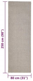 Tappeto in Sisal Naturale 80x250 cm Sabbia