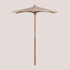 Ombrellone in legno di teak e macramè (183x183 cm) Poike - Sklum