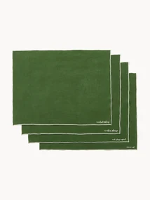 Tovagliette in lino con ricamo Cosmo 4 pz