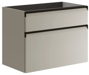 Mobile da bagno sotto lavabo Fusion beige opaco L 79.5 x H 60 x P 45.5 cm 2 cassetti, lavabo non incluso