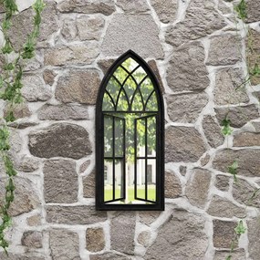 Specchio Da Giardino Nero 70x30 Cm İn Ferro Per Uso Esterno /