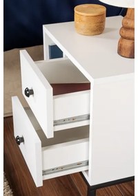 Comodino GLIMMER 50x45,2 cm bianco/nero