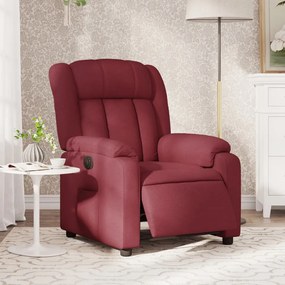 Poltrona Elettrica Reclinabile Rosso Vino İn Tessuto /