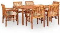 Set da Pranzo da Giardino 7 pz con Cuscini Massello di Acacia 278898