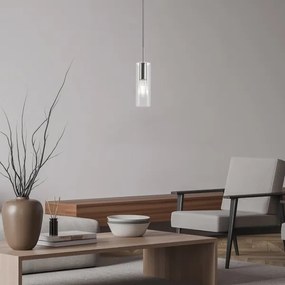 Rabalux 72048 - Lampadario a sospensione con filo ESTA 1xE27/40W/230V limpido/cromo