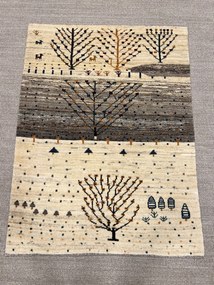 Gabbeh Tappeto 110x140 Beige (Iran) Annodato A Mano