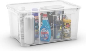 Set 5 Contenitori Rettangolari 55x39x28 cm in Plastica Keter T Box L Trasparente...