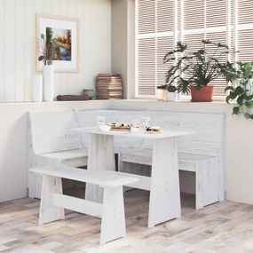 Panca Angolare Reıne 151 Cm İn Pino Massello Bianco /