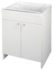 Mobile lavanderia con lavabo incluso Prix 2 ante in hdf bianco P 50.5 x L 59.2 x H 84 cm