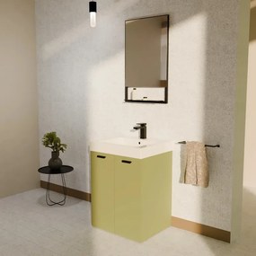 Mobile da bagno sotto lavabo COLAVENE Alaqua verde opaco L 60 x H 76 x P 50 cm 2 ante, lavabo non incluso