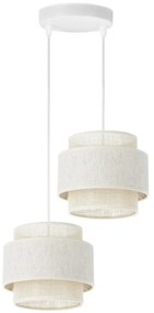 Lampadario a sospensione con cavo BOHO 2xE27/60W/230V crema/iuta