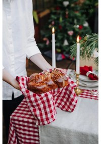 Asciugamano di lino 45x65 cm Red Gingham - Linen Tales