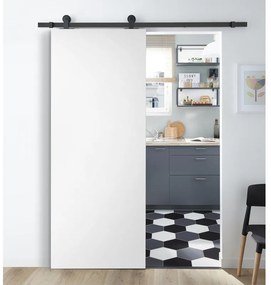 Porta scorrevole reversibile Cool in mdf bianco, L 92.5 x H 211.5 cm, con binario Industrial