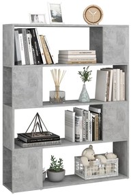 Libreria/divisorio grigio cemento 100x24x124 cm